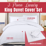 2 LIN-DKG-010-WHT(K Duvet Cover Sets100 GSM Microfiber Fabric)