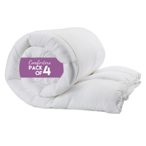 250 GSM Box Stitched Down Alternative Comforter by FreeStand Threads+ | Bulk Pack of 4
