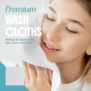Premium Cotton Washcloths by Threads+ Towels (12 X 12 Inches)